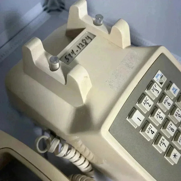 Vintage AT&T 100 Beige Push Button Desk Telephone Untested - Picture 7 of 8